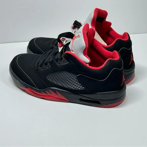 Air Jordan 5 Retro Low Alternate 90 Black Gym Red Men's Size 12 - 819171-001 - Picture 7 of 8